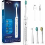 Fairywill Schallzahnbürste 507 Weiß, 5 verschiedene Putzprogramme 4 Aufsteckbürsten, 2 Minuten Timer