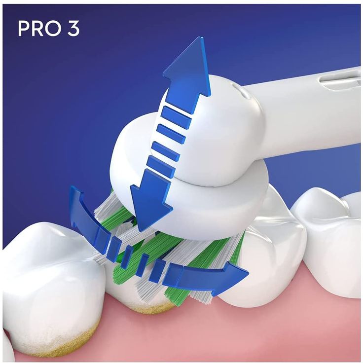 Oral-B Pro 3 3000 CrossAction hellblau-weiß mit visueller Andruckkontrolle für extra Zahnfleischschutz, 3 Reinigungsprogramme & Timer – Bild 2