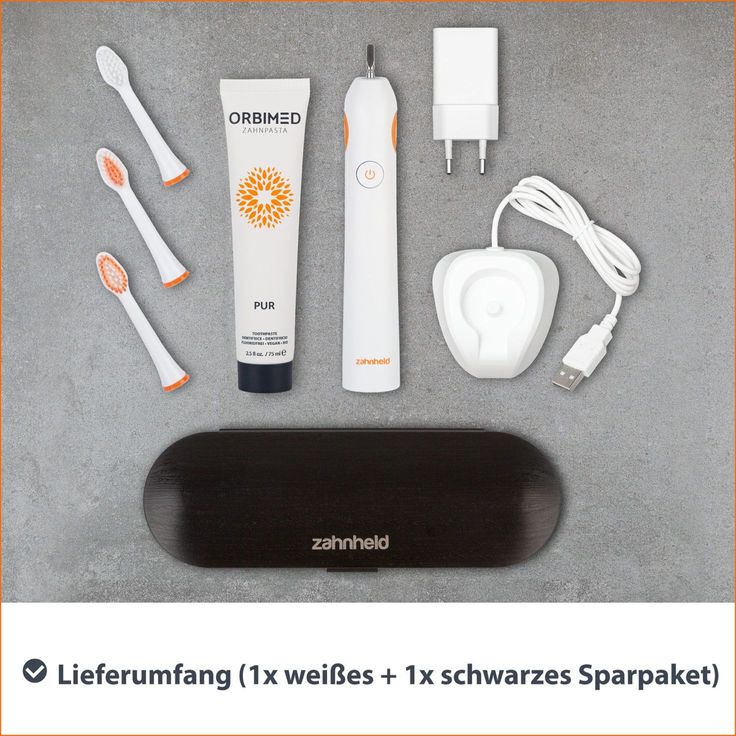 Zahnheld GERO Set Mittel, GERO Schallzahnbürste weiß + Reiseetui + Orbimed Pur Zahnpasta - Weiß – Bild 8
