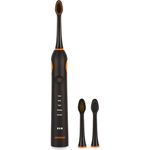 Zahnheld GERO, Schallzahnbürste schwarz, inkl. 3 Wechselköpfe in verschiedenen Härtegraden, inkl. USB-Ladestation