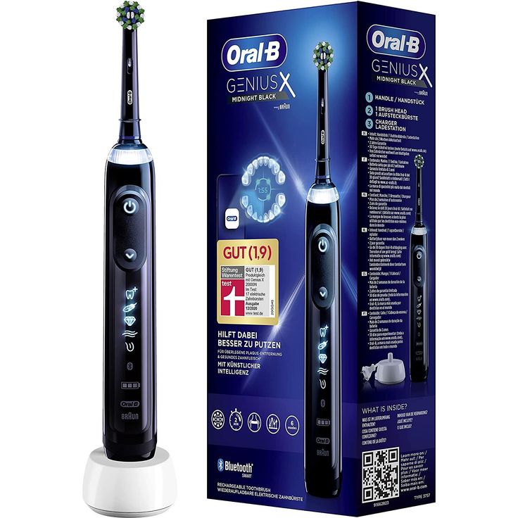 Oral-B Genius X Midnight Black elektrische Zahnbürste mit künstlicher Intelligenz & Bluetooth, schwarz – Bild 3