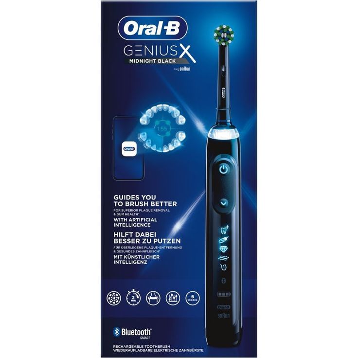Oral-B Genius X Midnight Black elektrische Zahnbürste mit künstlicher Intelligenz & Bluetooth, schwarz – Bild 2