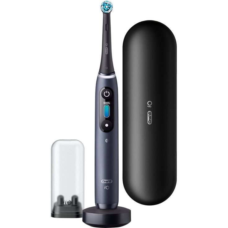 Oral-B iO Series 8N, black onyx, inkl. 1 Aufsteckbürste, mit intelligenter Andruckkontrolle & Farbdisplay, Premium Reiseetui & Mini-Aufbewahrungsbox – Bild 1
