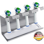 Wietre 4er Edelstahl Aufsteckbürsten-Halter mit Auffangschale, für Oral-B, Philips Sonicare, Waterpik, Fairywill