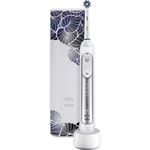 Oral-B Genius 8500 silber Design Edition Leave mit Reiseetui in grau-blau, Bluetooth & visueller Andruckkontrolle
