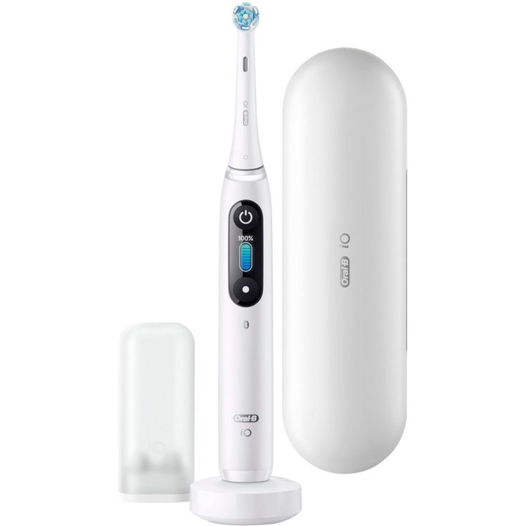 Oral-B iO Series 8N, alabaster white, mit intelligenter Andruckkontrolle & Farbdisplay, inkl. 1 Aufsteckbürste, Premium Reiseetui & Mini-Aufbewahrungsbox – Bild 1