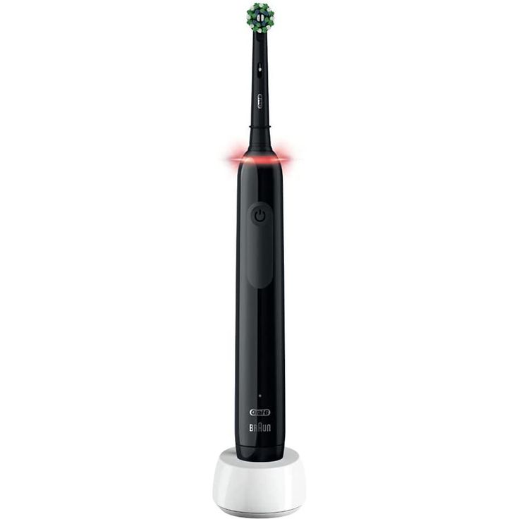 Oral-B Pro 3 3000 CrossAction Black Edition mit visueller Andruckkontrolle für extra Zahnfleischschutz, 3 Reinigungsprogramme & Timer – Bild 2