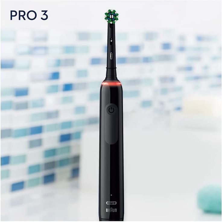 Oral-B Pro 3 3000 CrossAction Black Edition mit visueller Andruckkontrolle für extra Zahnfleischschutz, 3 Reinigungsprogramme & Timer – Bild 4