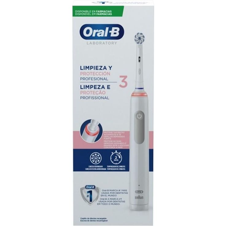 Oral-B Pro 3 Professional Clean & Protect 3 Elektrische Zahnbürste weiß visuelle Andruckkontrolle + Timer – Bild 1