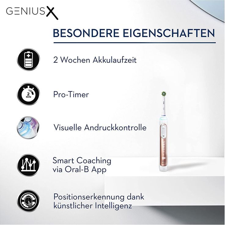 Oral-B Genius X elektrische Zahnbürste mit künstlicher Intelligenz & Bluetooth, roségold – Bild 5