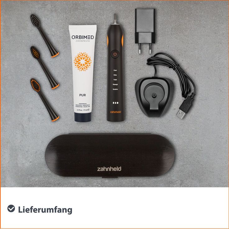 Zahnheld GERO Set Mittel, GERO Schallzahnbürste schwarz + Reiseetui + Orbimed Pur Zahnpasta - Schwarz – Bild 8