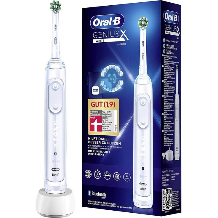 Oral-B Genius X elektrische Zahnbürste mit künstlicher Intelligenz & Bluetooth, weiß – Bild 2