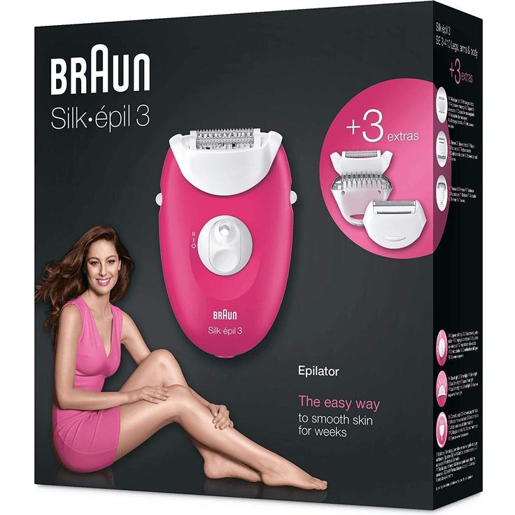 Braun Silk-epil 3 3-410 Kabelgebundener Epilierer, mit 3 Extras (2018 Version), Himbeer – Bild 5