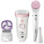 Braun Silk-épil 9-975 BS SensoSmart Epilierer Nass- und Trockenanwendung 40 Pinzetten, zusätzliche Aufsätze & Gesichtsreinigungsbürste
