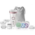 Braun Silk-épil 9 9-990 SkinSpa SensoSmart Epilierer, für Damen mit Andruckkontrolle, Wet&Dry Epilergerät mit 13 Extras, rosegold