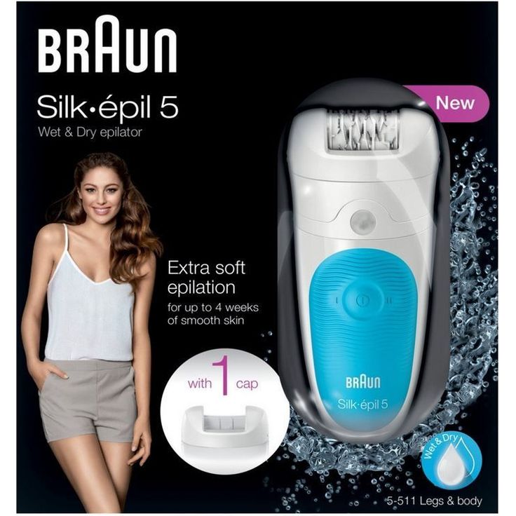 Braun Silk-épil 5 Wet & Dry Nass- und Trockenanwendung inkl. Hautkontakt-Aufsatz weiß/blau – Bild 7