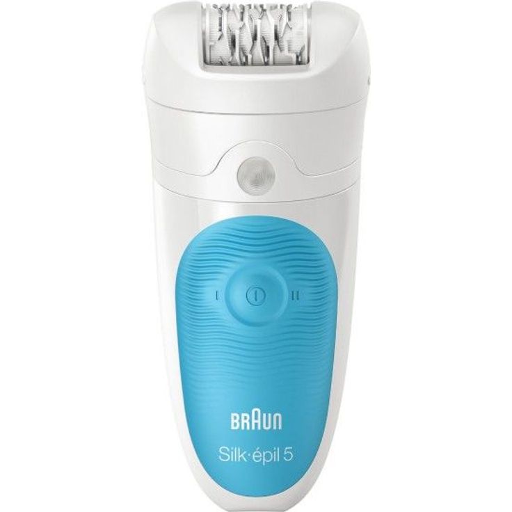 Braun Silk-épil 5 Wet & Dry Nass- und Trockenanwendung inkl. Hautkontakt-Aufsatz weiß/blau – Bild 1