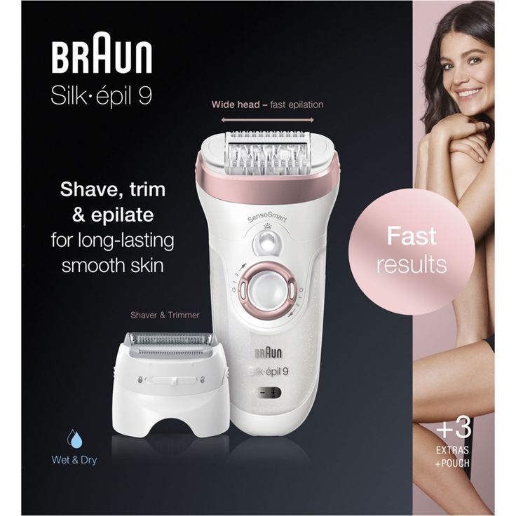 Braun Silk-épil 9 9-720 Epilierer für Frauen für eine langanhaltende Haarentfernung, weiß-roségold – Bild 2