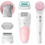 Braun Silk-épil 5-875 BS SensoSmart Nass- und Trockenanwendung 40 Pinzetten inkl. Gesichtsreinigungsbürste, Aufbewahrungstasche