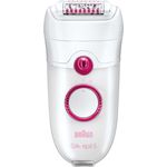 Braun Silk-épil 5 Power Epilierer 5-329, mit 3 Extras, inkl. Gesichtsreinigungsbürste, Kühlhandschuh, weiß-himbeere