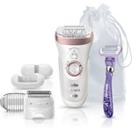 Braun Silk-épil 9-870 Nass- und Trockenanwendung inkl. Gillette Venus Swirl, Aufbewahrungstasche, Aufsatz für sensible Bereiche