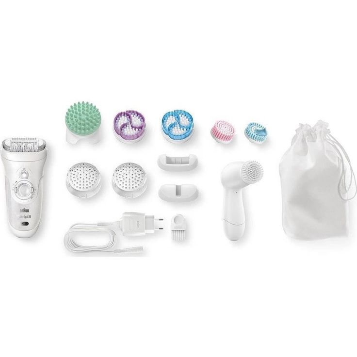 Braun Silk-épil 9 SkinSpa Epilierer 9-969v, Wet und Dry, mit 12 Extras, inkl. Tiefenmassage-Pad, Aufsatz für sensible Bereiche und Gesichtsreinigungsbürste, weiß – Bild 6