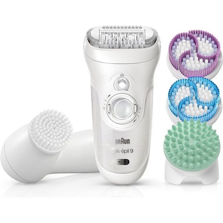 Braun Silk-épil 9 SkinSpa Epilierer 9-969v, Wet und Dry, mit 12 Extras, inkl. Tiefenmassage-Pad, Aufsatz für sensible Bereiche und Gesichtsreinigungsbürste, weiß – Bild 7