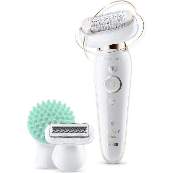 Braun Silk-épil 9 Flex 9020 Wet & Dry Epilierer mit 6 Extras inkl. Tiefenmassage-Aufsatz & Aufsatz für sensible Bereiche – Bild 1