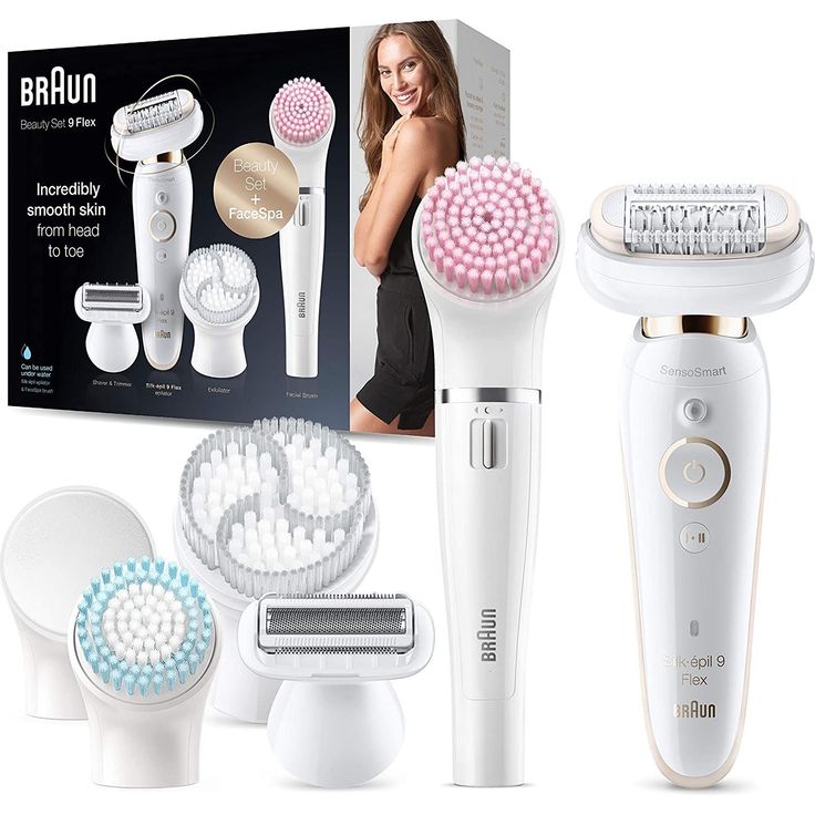 Braun Silk-épil 9 Flex 9100 Beauty-Set Epilierer mit flexiblem Kopf für eine einfachere Haarentfernung, mit Aufsatz für sensible Bereiche weiß/gold – Bild 1