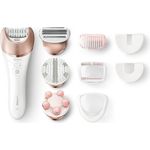 Philips Satinelle Prestige BRE650-00 Nass- und Trocken Epilierer 8 Zubehörteile inkl. Aufsatz für sensible Bereiche für eine mühelose Anwendung an Beinen, Körper und Gesicht
