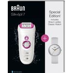 Braun Silk-épil 7-521 Nass- und Trockenanwendung + Damen Armbanduhr BN0021