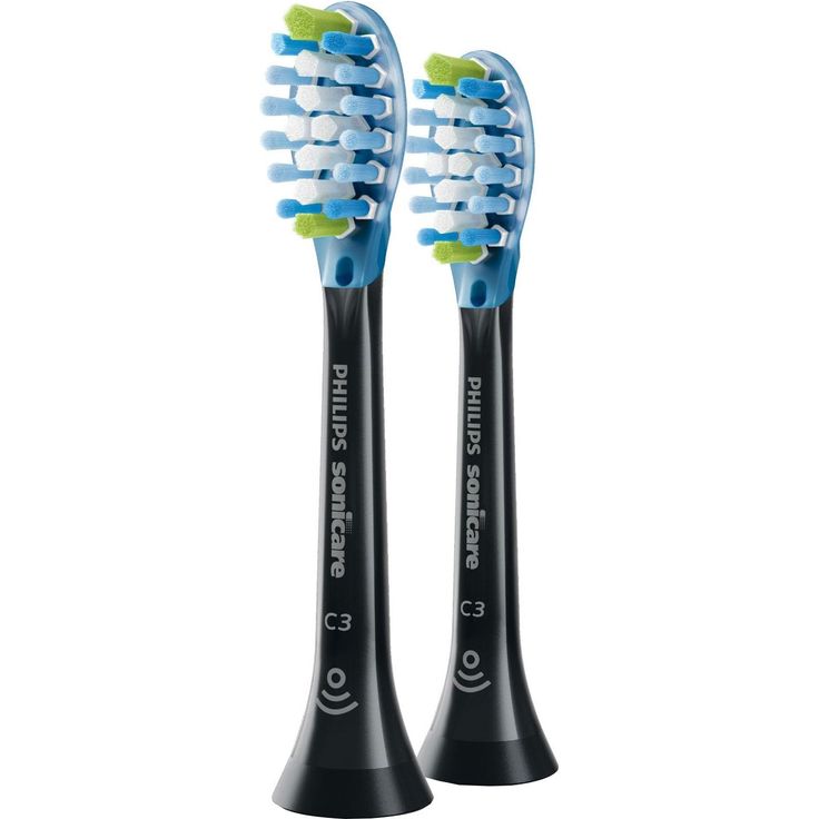Philips Sonicare HX9042/33 Aufsteckbürste Premium Plaque Defence, 10x mehr Plaqueentfernung, RFID-Chip, 2er-Pack, Schwarz-Blau – Bild 1