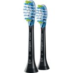 Philips Sonicare HX9042/33 Aufsteckbürste Premium Plaque Defence, 10x mehr Plaqueentfernung, RFID-Chip, 2er-Pack, Schwarz-Blau