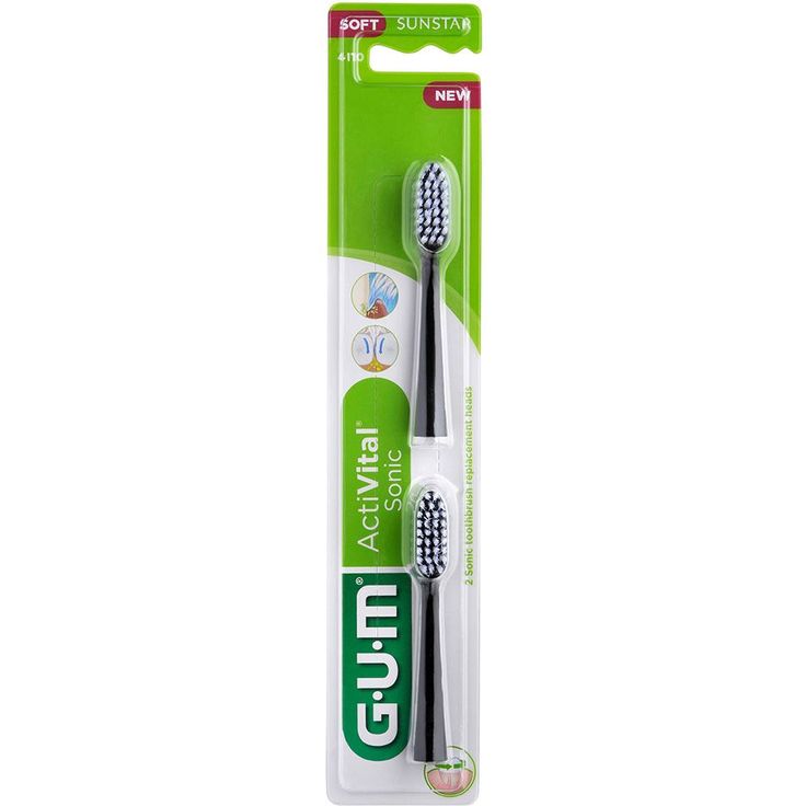 Gum 4110 ACTIVITAL Ersatzbürste, Schwarz, Standard