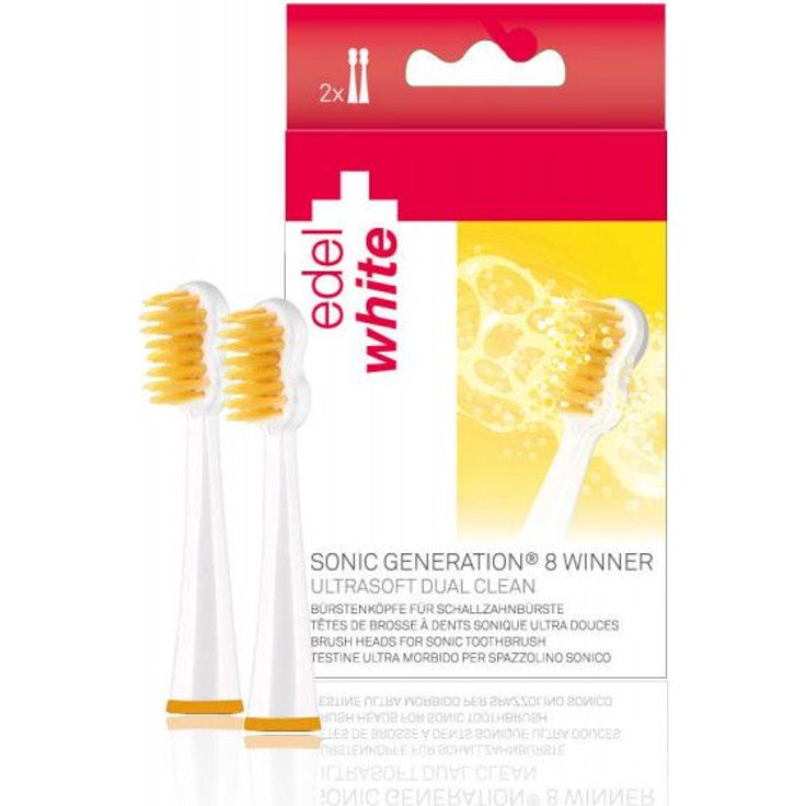 Edel&White Soft Sonic Generation 8 Winner 2er-Pack, Schalltechnologie, gelbe Borsten