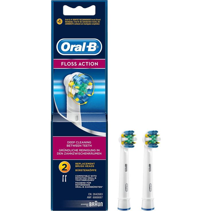 Oral-B FlossAction Aufsteckbürsten, 2er-Pack, Deep Clean, für saubere & gesunde Zähne