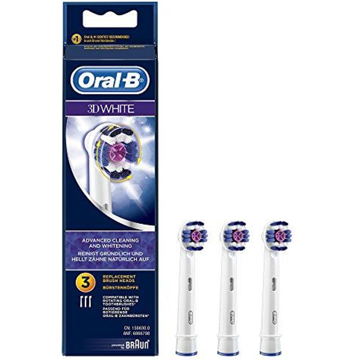 Oral-B 3D White Aufsteckbürsten, für eine natürliche Aufhellung der Zähne, 3er-Pack – Bild 2