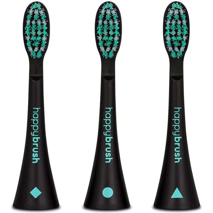 Happybrush Super Clean schwarz 3er-Pack, mit Indikatorborsten, rotierend, gründliche Zahnreinigung