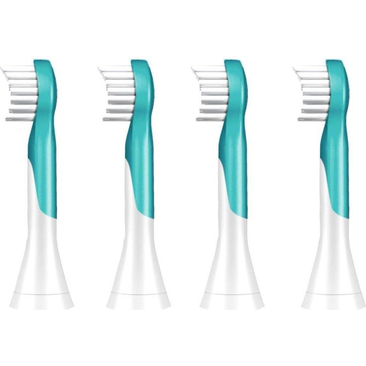 Philips Sonicare HX6034/33 for Kids, weiche Borsten für eine schonende Reinigung, 4er-Pack, weiß-türkis – Bild 3