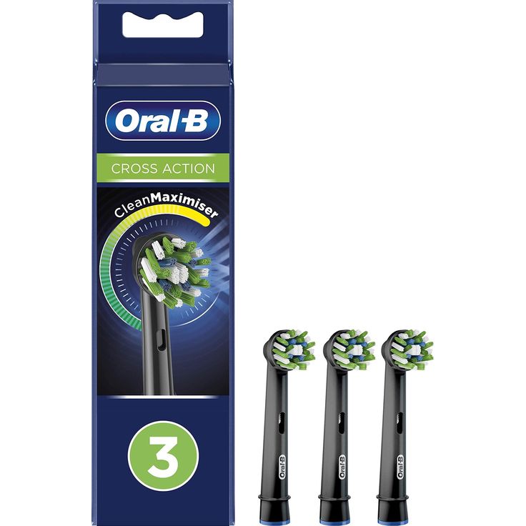Oral-B Crossaction Ersatzbürsten schwarz Edition mit Cleanmaximiser Technologie