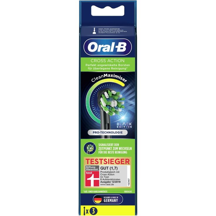 Oral-B CrossAction CleanMaximiser Black Edition 3er Aufsteckbürste – Bild 1