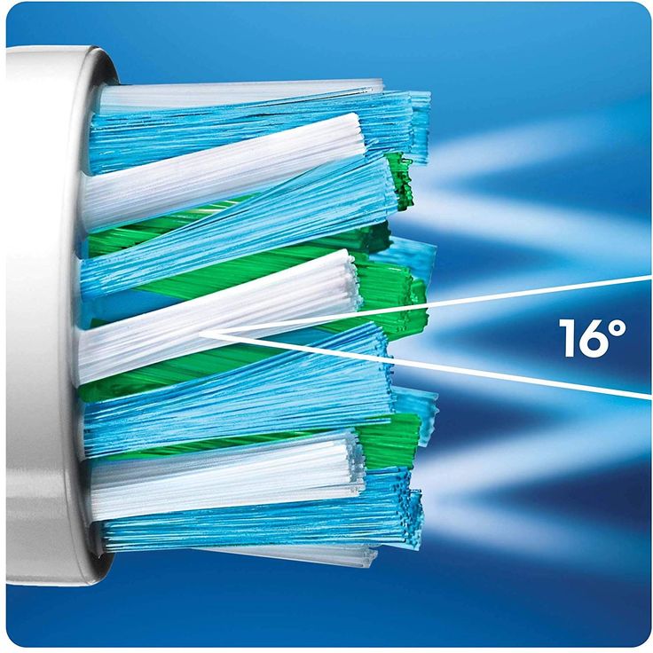 Oral-B CrossAction Aufsteckbürsten mit Bakterienschutz, Verhindert bakterielles Wachstum auf den Borsten, 3+1er-Pack – Bild 3