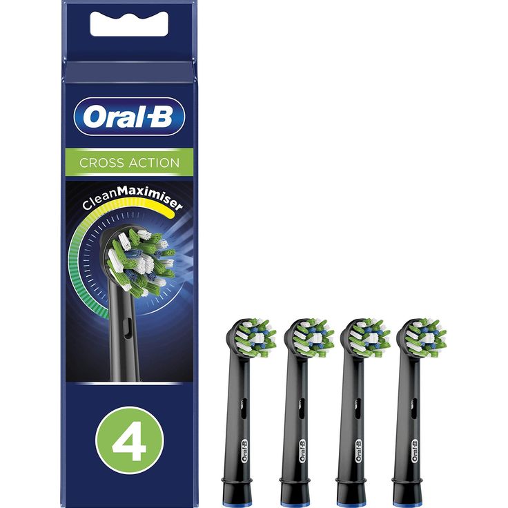 Oral-B Crossaction Ersatzbürsten schwarz Edition mit Cleanmaximiser Technologie
