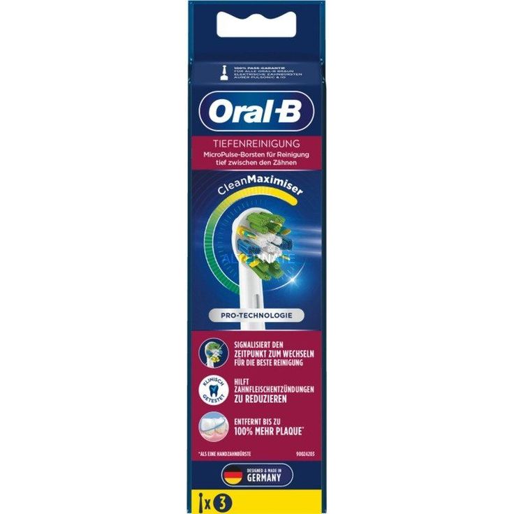 Oral-B Tiefenreinigung mit CleanMaximiser 3er Aufsteckbürste, weiß
