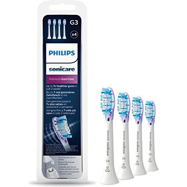 Philips Sonicare HX9054/17 Premium GumCare, gesünderes Zahnfleisch, RFID-Chip, 4er-Pack, weiß – Bild 3