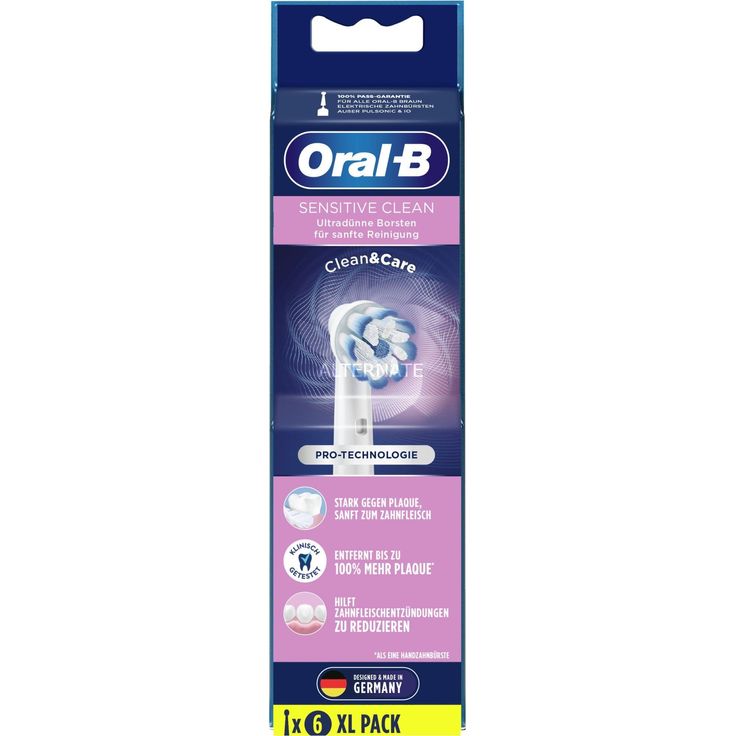 Oral-B Sensitive Clean 6er Aufsteckbürste, weiß – Bild 1