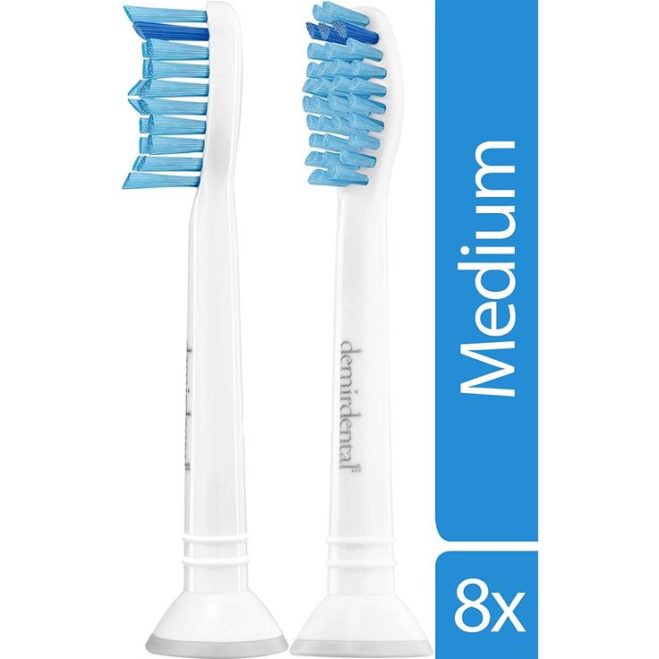 Demirdental 8er-Pack Aufsätze für Philips Sonicare Ersatzbürsten ProResults, Medium Bürstenköpfe, HX6018  – Bild 1