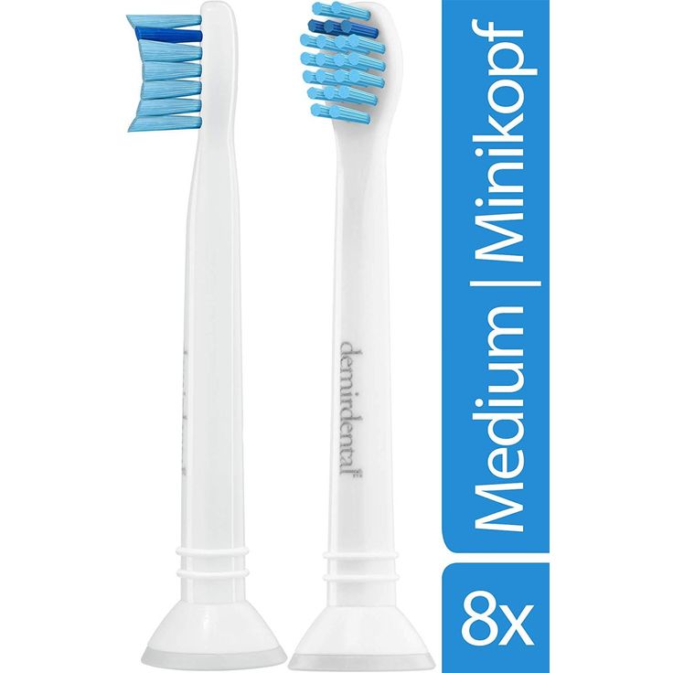 Demirdental 8er-Pack Mini Aufsätze für Philips Sonicare Zahnbürstenaufsatz ProResults, auch für DiamondClean FlexCare EasyClean HealthyWhite, HX6028 Ersatzbürsten designed in Berlin, Medium Härtegrad