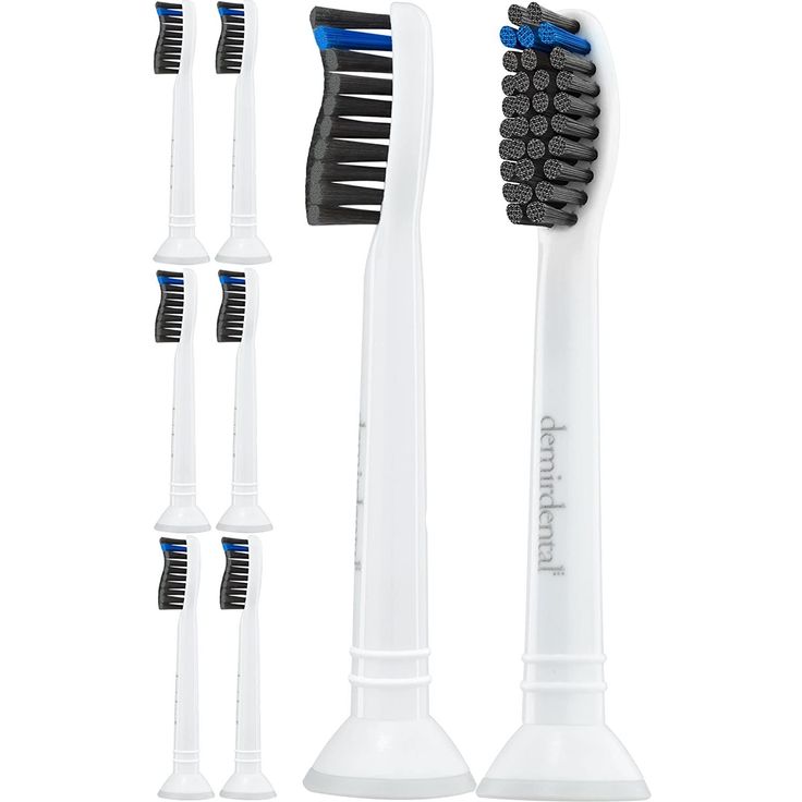 Demirdental 8er-Pack HX9058 Aufsteck-Bürsten für Philips Sonicare Ersatz-Zahnbürsten mit Aktivkohle für optimale Belagentfernung Bürsten-Köpfe hart
