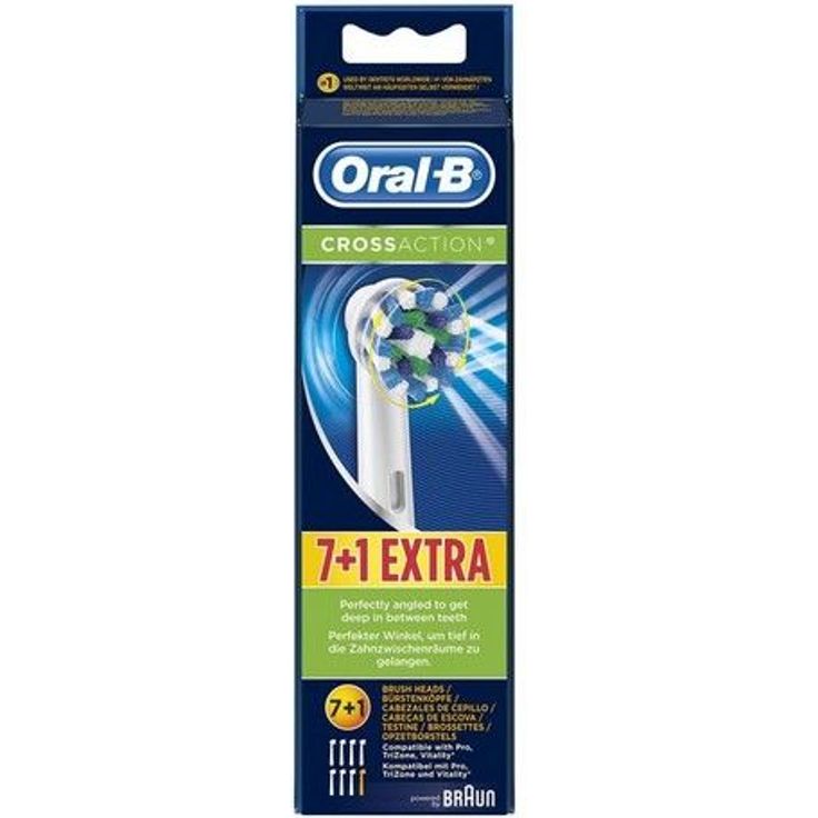 Oral-B CrossAction Aufsteckbürsten, Borsten im 16-Grad Winkel für eine überlegene Reinigung, 7+1 – Bild 2